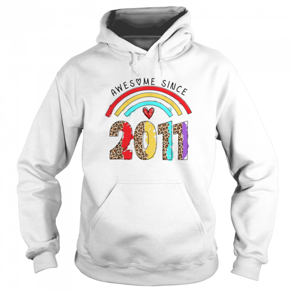 Rainbow Awesome Since 2011 It's My 11th Birthday Kids T- B0B2149K18 Unisex Hoodie