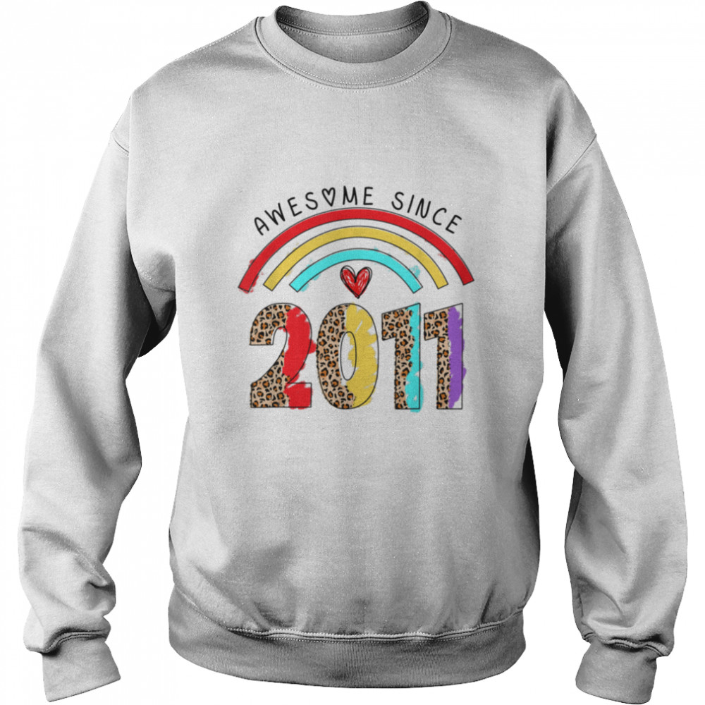 Rainbow Awesome Since 2011 It's My 11th Birthday Kids T- B0B2149K18 Unisex Sweatshirt