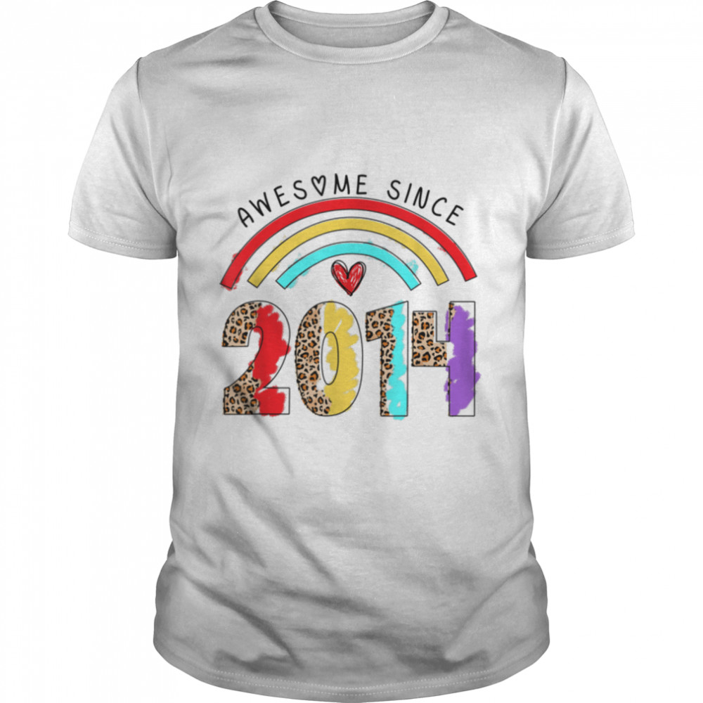 Rainbow Awesome Since 2014 It'S My 8Th Birthday Kids T-Shirt B0B211Cr48