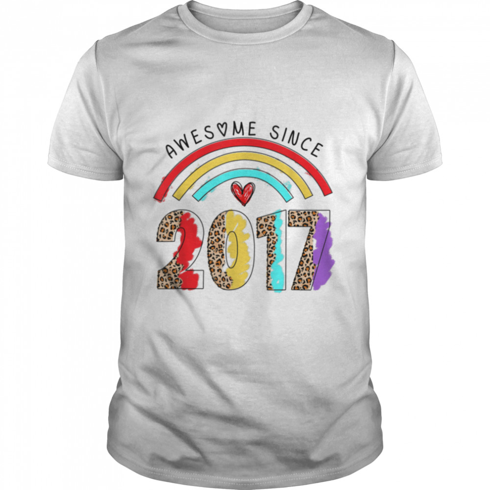 Rainbow Awesome Since 2017 It's My 5th Birthday Kids T-Shirt B0B211RPK4