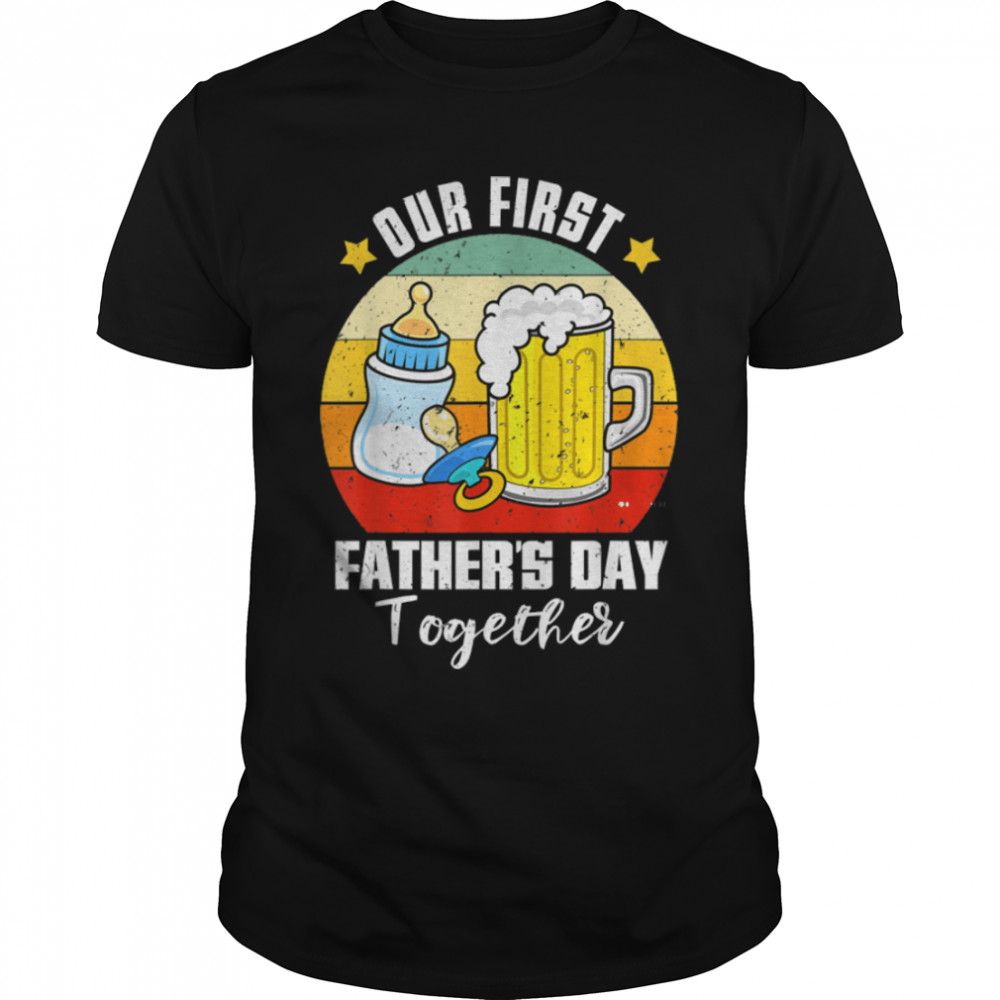 Retro Vintage First Father's Day Daddy 2022 T- B0B1ZYMR2S Classic Men's T-shirt