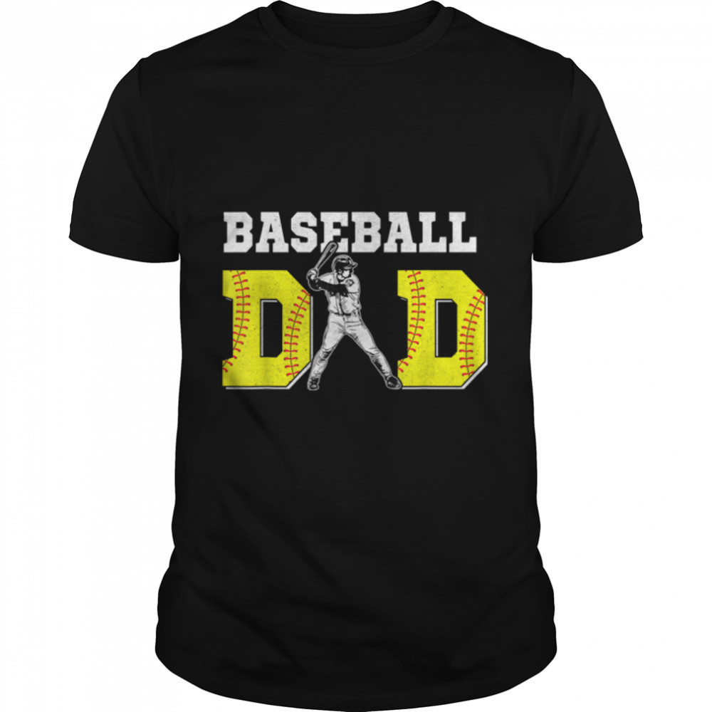 Softball Dad Baseball Father'S Day For Daddy Papa Father T-Shirt B0B1Zzwp4X