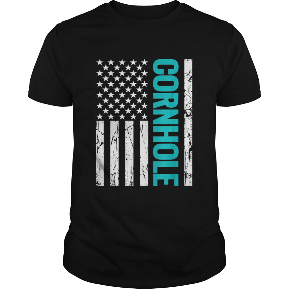 Funny Cornhole US Flag  Classic Men's T-shirt