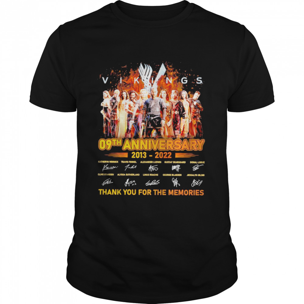 Vikings 09Th Anniversary 2013-2022 Signature Thank You For The Memories Shirt