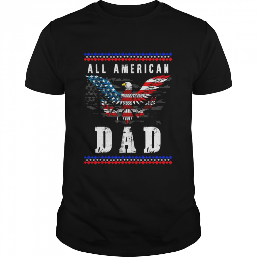Eagle 4th of july American flag dad shirt Classic Men's T-shirt