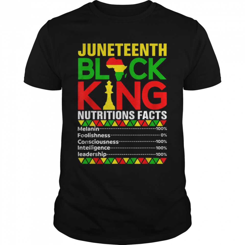 Juneteenth 1865 Black King Nutritional Facts Black Queen T-Shirt B0B2Cz7Dk5