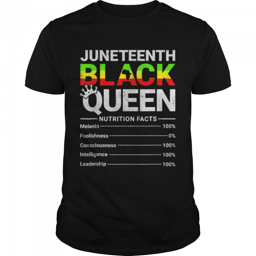Juneteenth Black Queen Nutritional Facts Melanin African T-Shirt B0B2Dd4Ysp