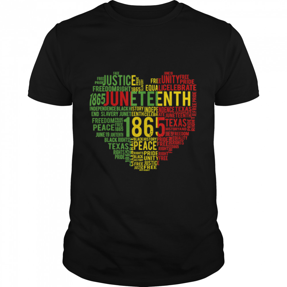 Juneteenth Heart Black History Afro American African Freedom T-Shirt B0B2D3Gx4X