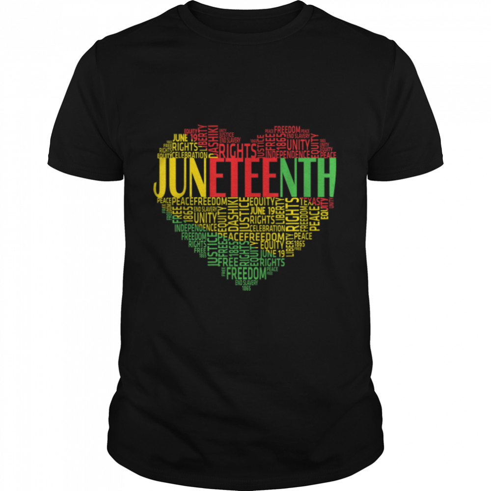 Juneteenth Heart Black History Afro American Freedom Day T-Shirt B0B2Dlkwtq