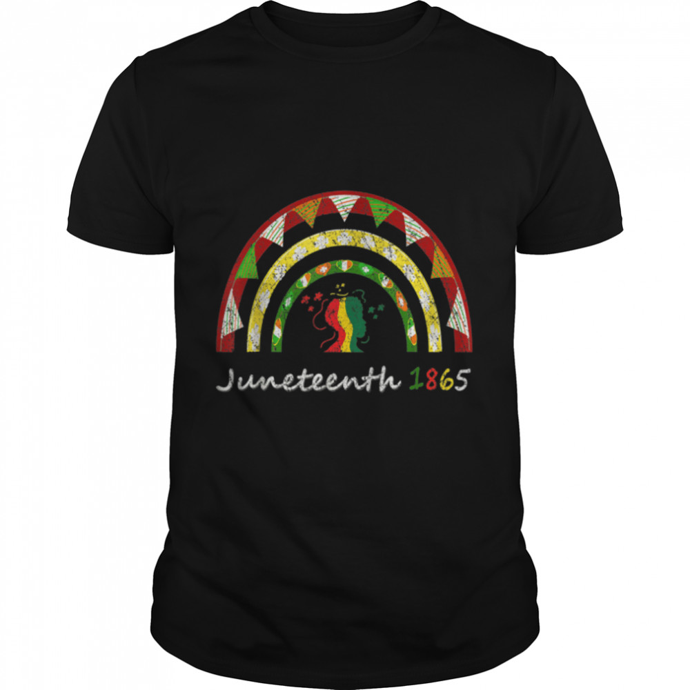 Juneteenth Rainbow Girl 1865 African American Kids Fun T-Shirt B0B2Dkxx2R