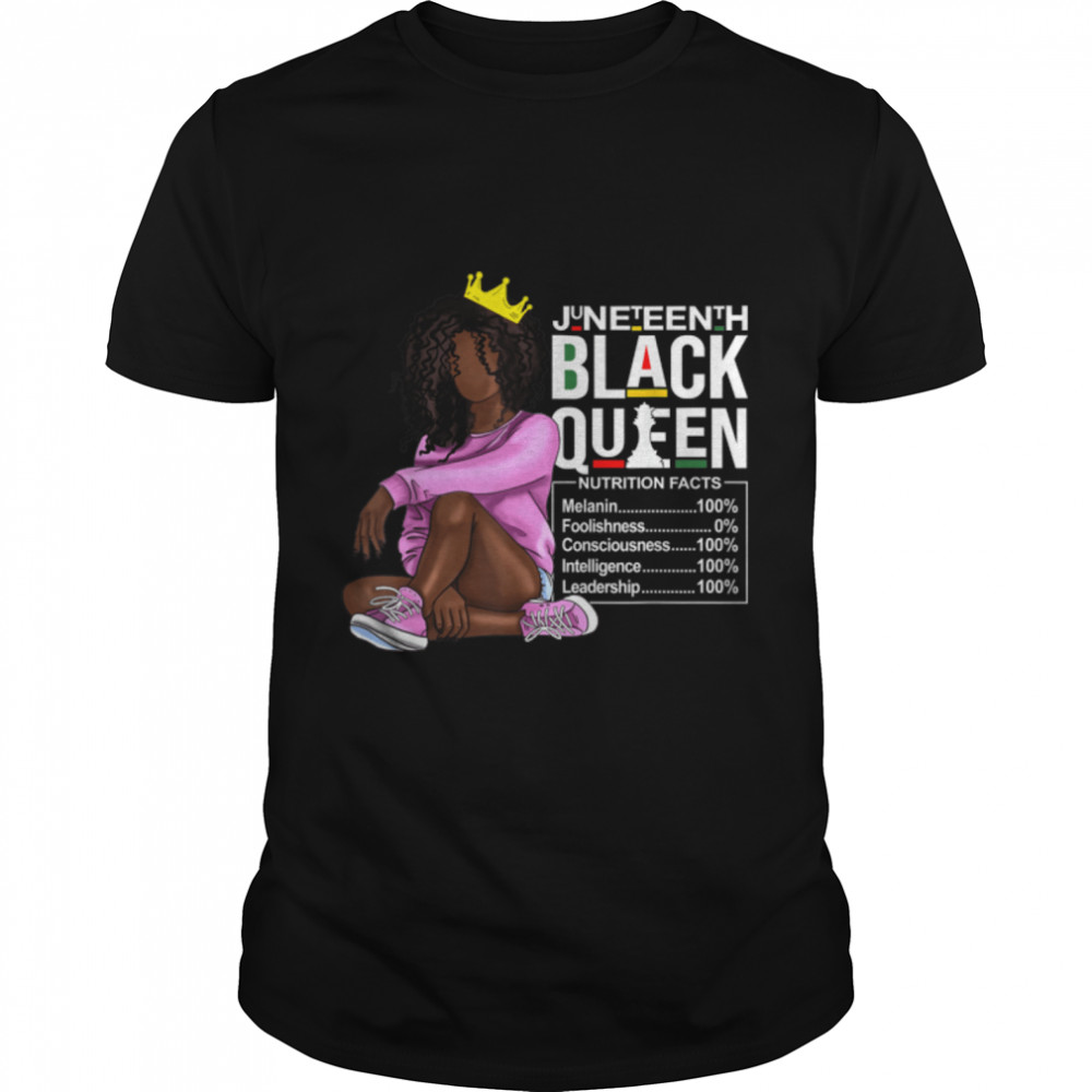 Juneteenth Womens Black Queen Nutritional Facts 4Th Of July T-Shirt B0B2Dm3Ny5