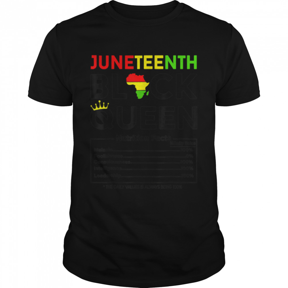Juneteenth Womens Queen Nutritional Facts 4Th Ofjuly White T-Shirt B0B2Dgjfgh