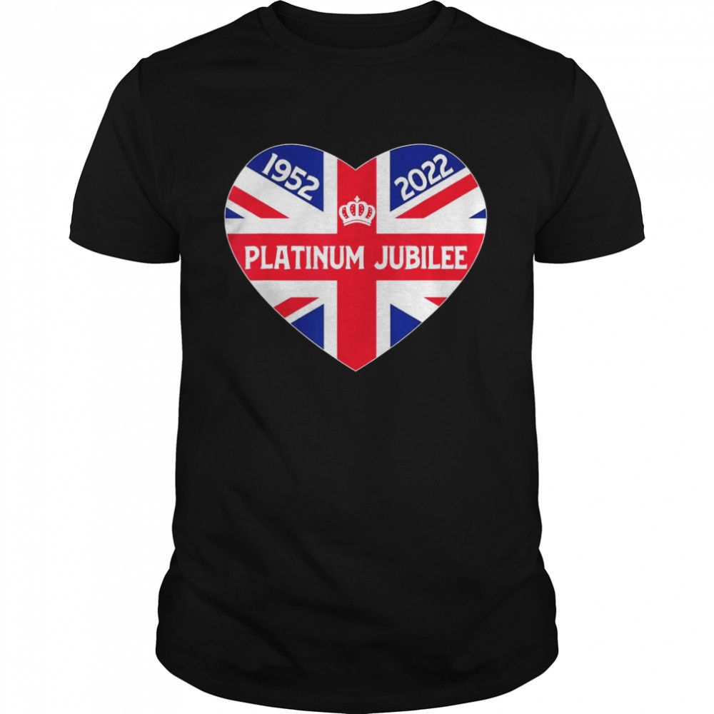 Queens Platinum Jubilee 2022 1952 Heart Uk Flag Shirt