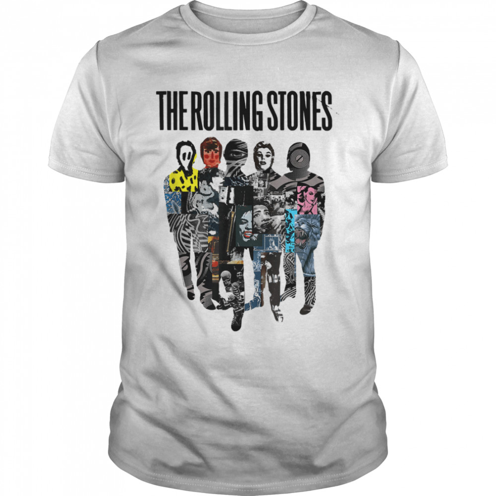 Rolling Stones Official Silhouette Collage T- Classic Men's T-shirt