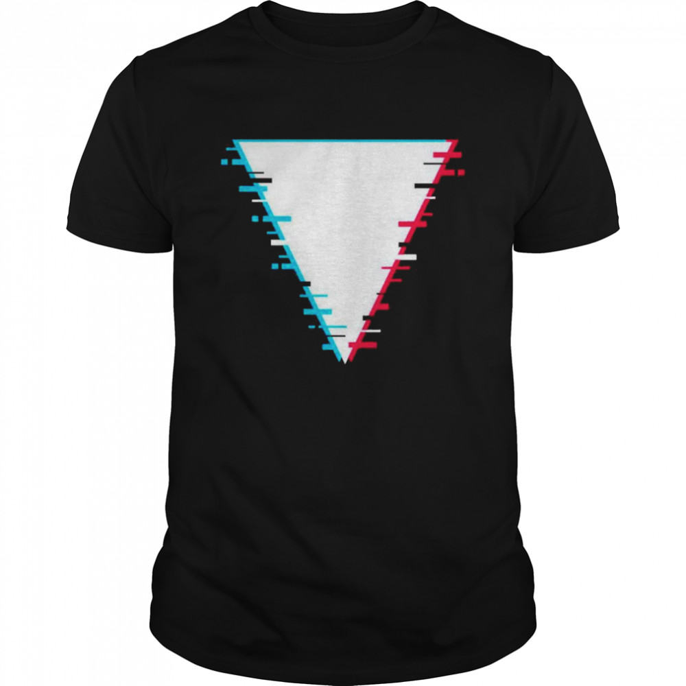 Shapes with glitch distortion effect Geometry Triangles  Classic Men's T-shirt