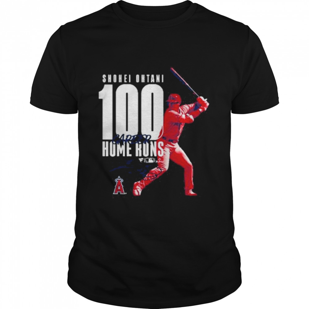 Shohei Ohtani Los Angeles Angels 100th Career Home Run Signature T- Classic Men's T-shirt