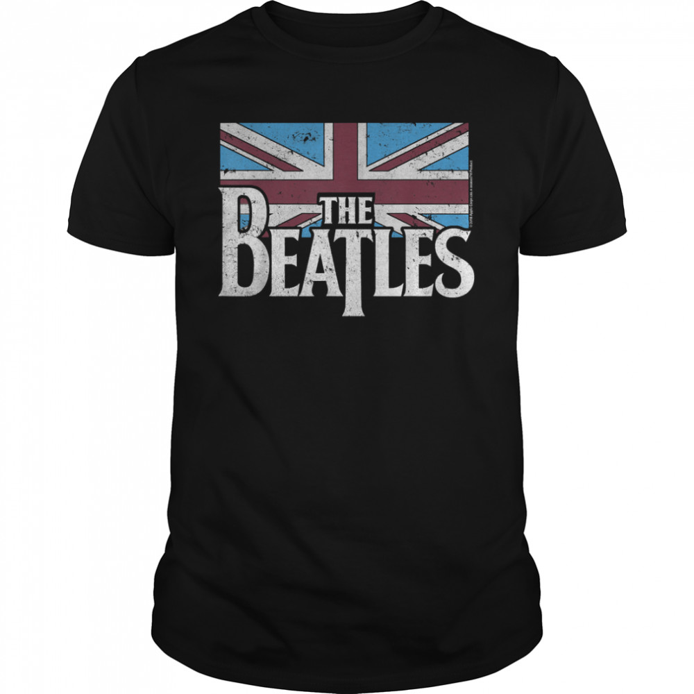 The Beatles British Flag Red, White, and Blue T-Shirt
