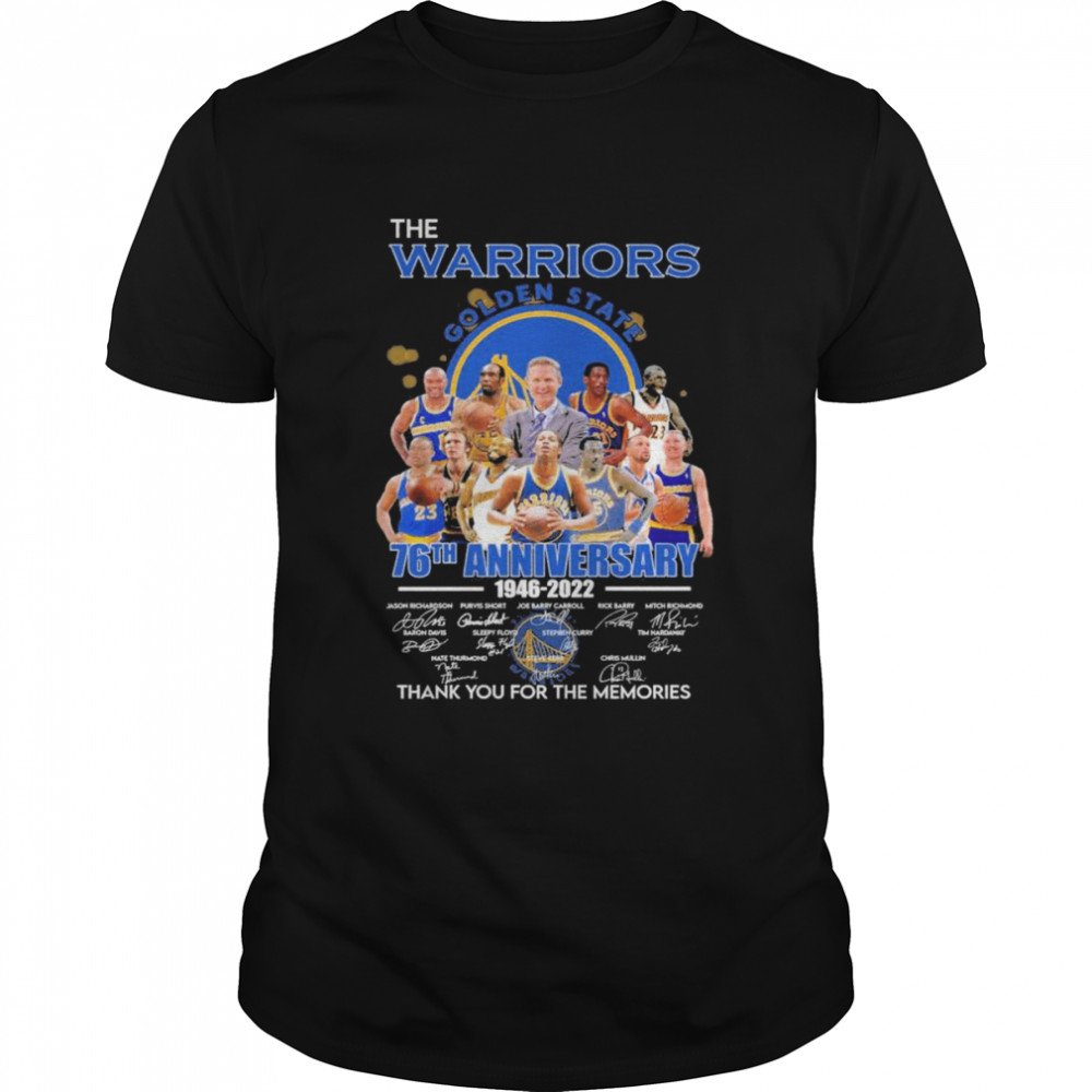 The Warriors 76th anniversary 1946 2022 Richardson and Short and Carroll signatures thank shirt Classic Men's T-shirt