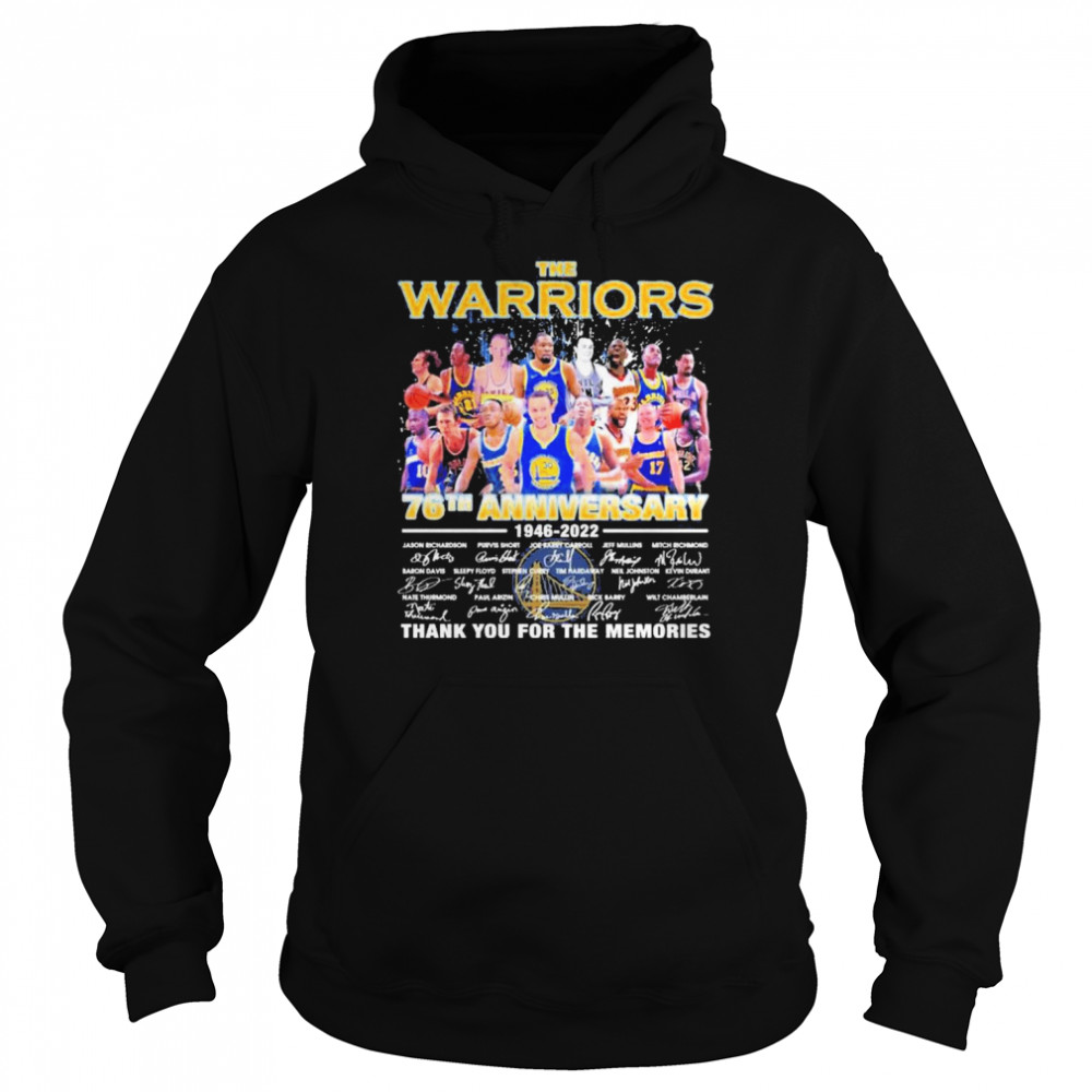 The Warriors 76th Anniversary 1946 2022 Signatures Thank You For The Memories  Unisex Hoodie