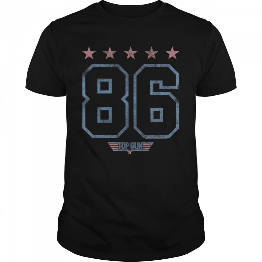 Top Gun 86 With Stars Jersey Style T-Shirt
