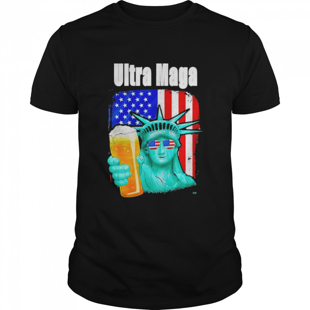 Ultra Maga Conservative Patriotic Flag Red White Blue  Classic Men's T-shirt