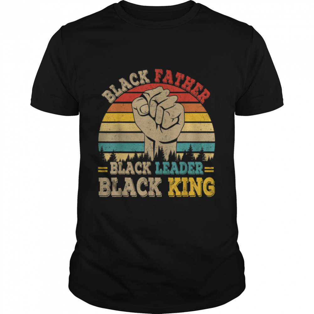 Vintage Retro Proud Black Father Leader King Afro Juneteenth T- B0B2D6C7TL Classic Men's T-shirt