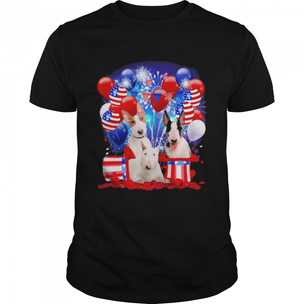 Bull Terrier Balloons Fireworks Shirt