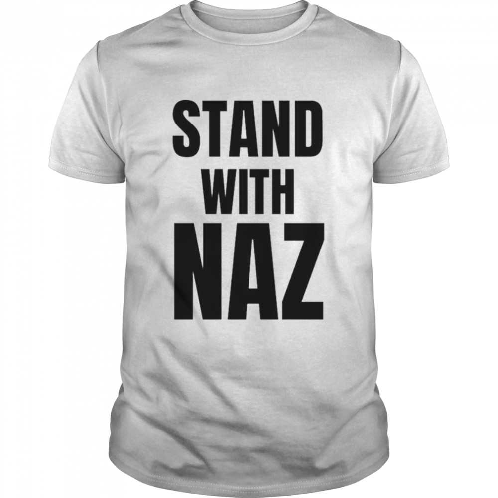 Colorado avalanche stand with naz shirt