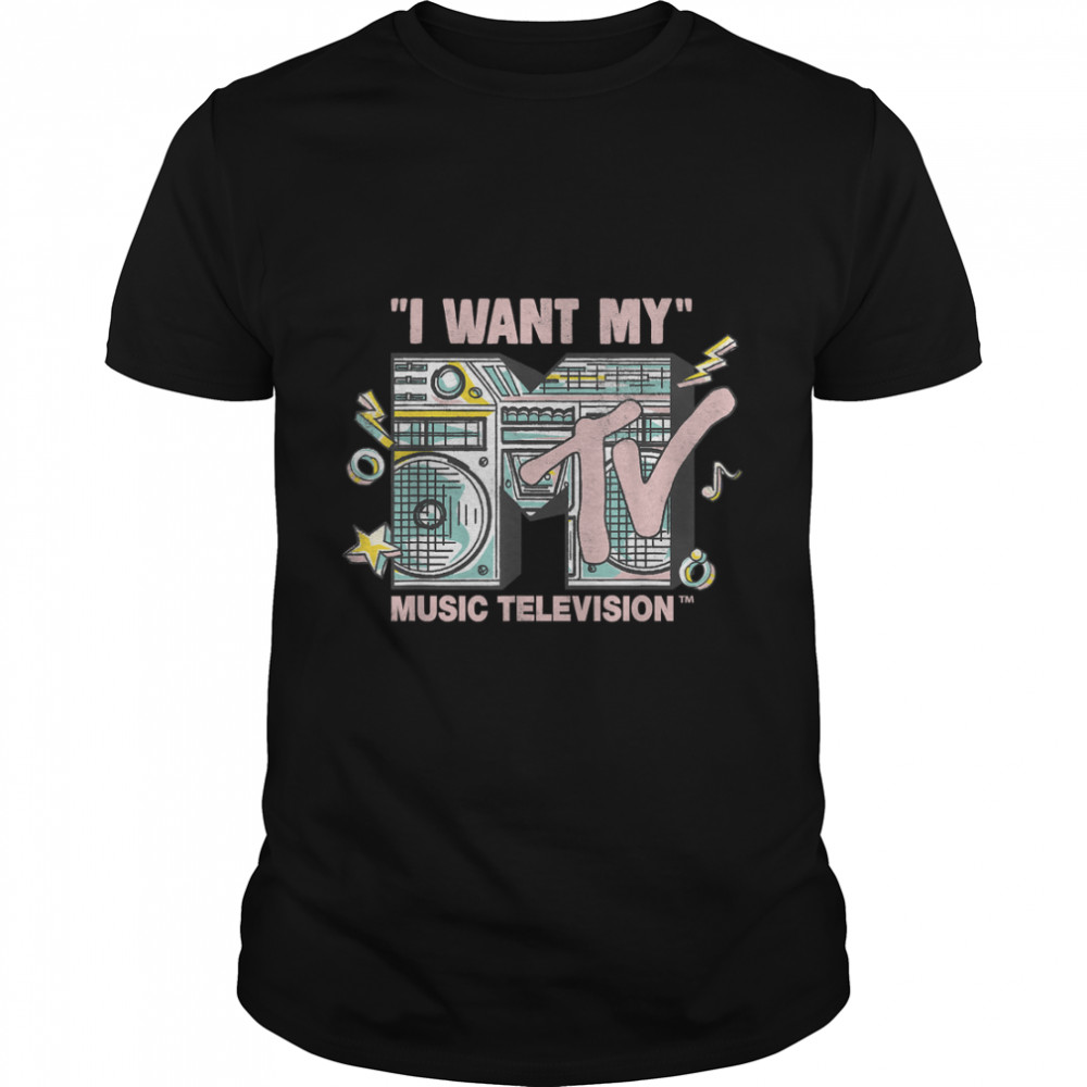 MTV I Want My Retro Boombox Graphic T- Classic Men's T-shirt
