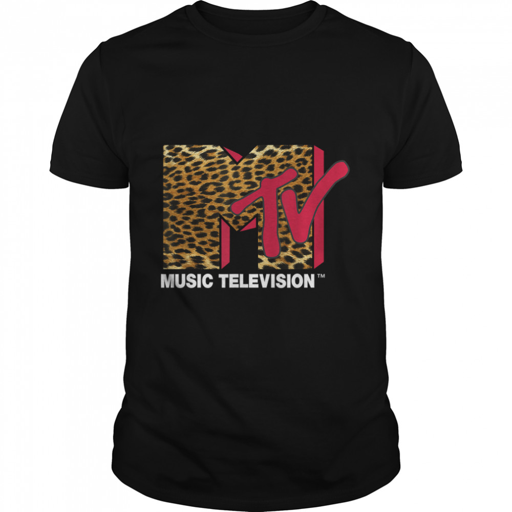 MTV Leopard Print Logo Classic Men's T-shirt