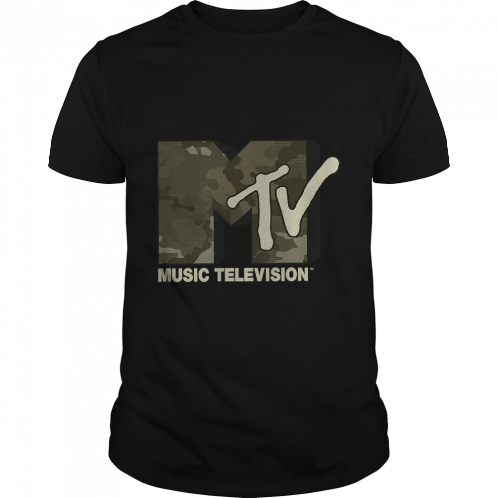 MTV Music Television Camouflage Logo T-Shirt