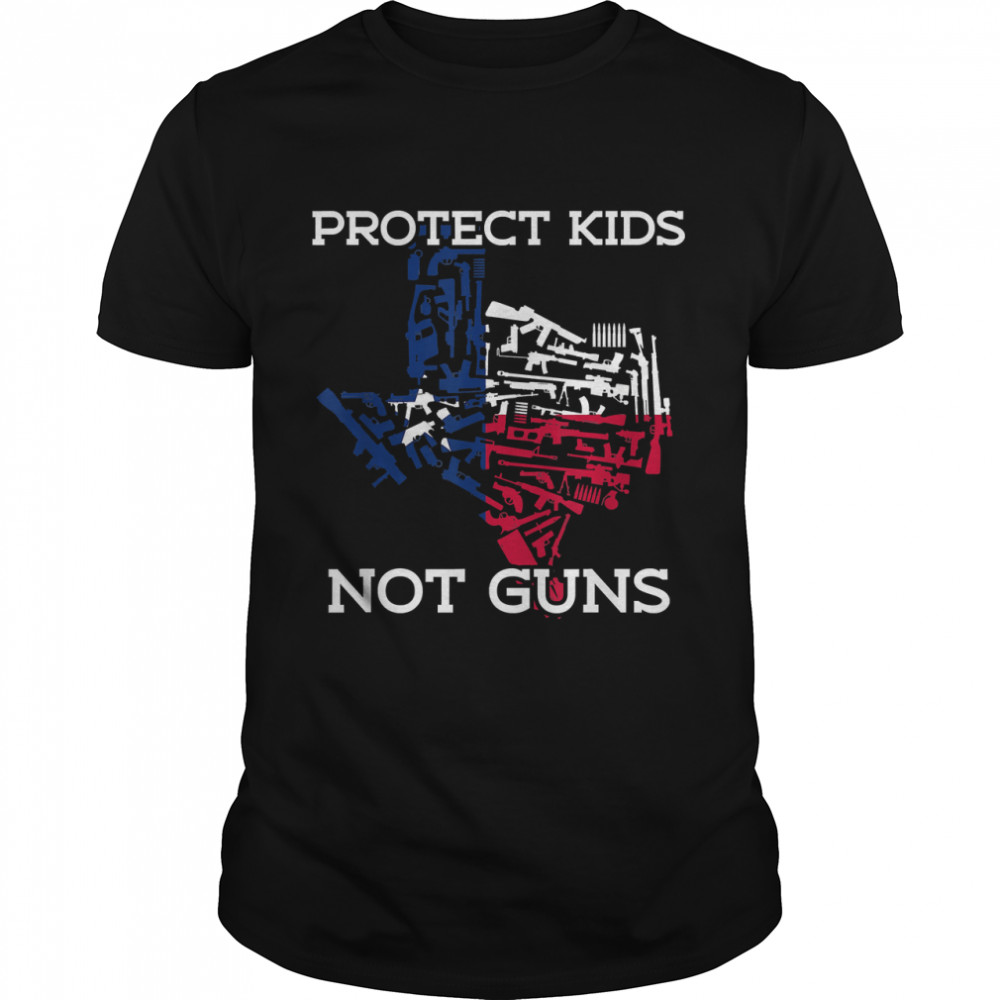 Protect kids not g.uns Texas flag map gu.n control T-Shirt