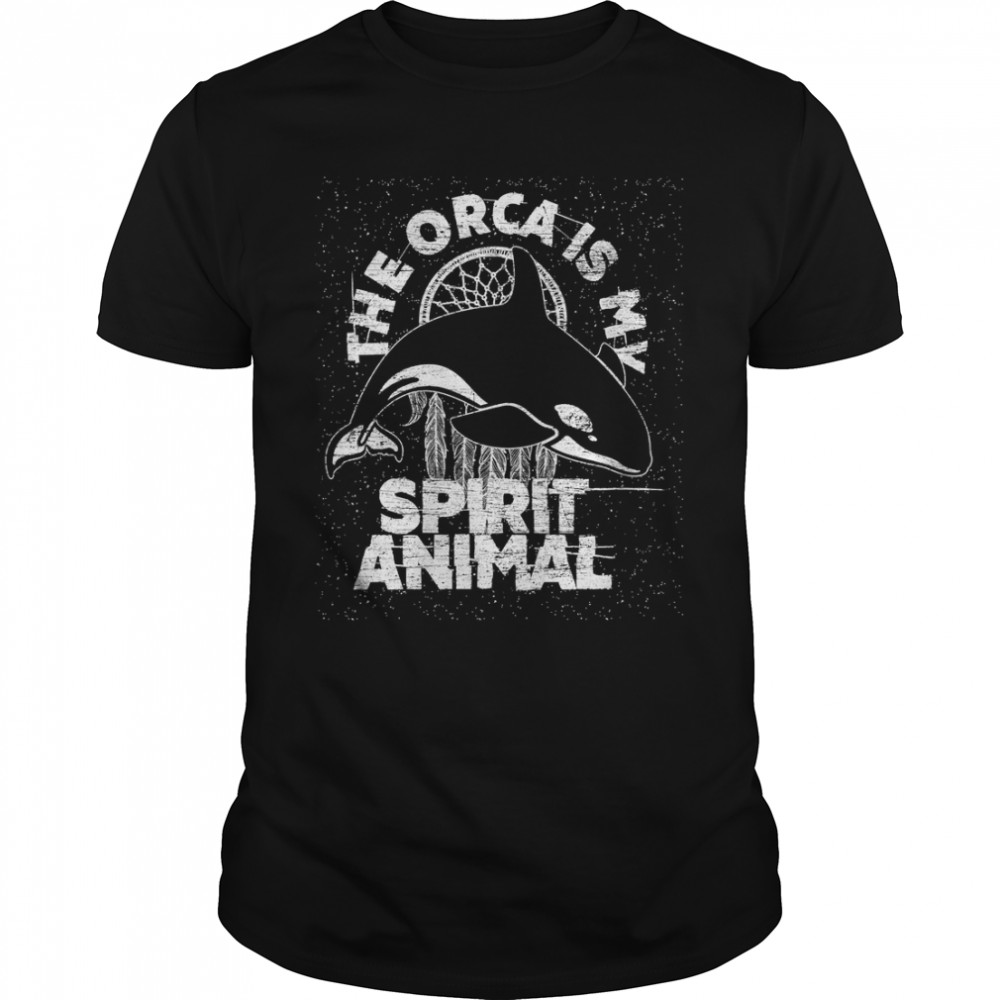 Womens The Orca Is My Spirit Animal - Vintage Killer Whale V-Neck T-Shirt