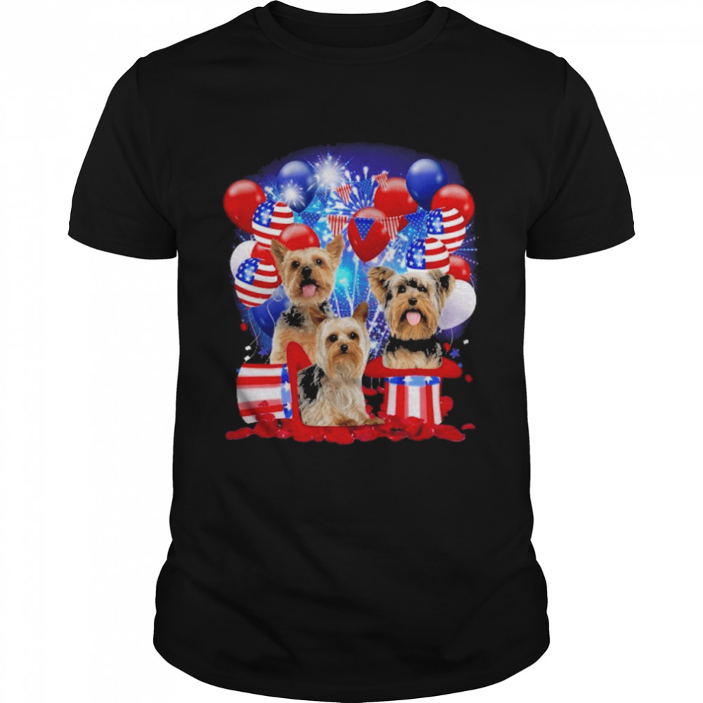Yorkshire Terrier Ballons Fireworks Balloons Fireworks Shirt