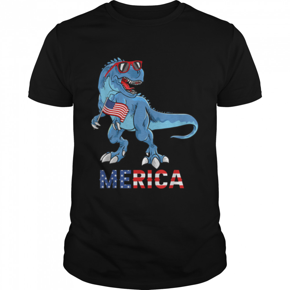 Dinosaur 4th of July Boys Men Merica T Rex Independence T- B0B2JQGSDJ Classic Men's T-shirt