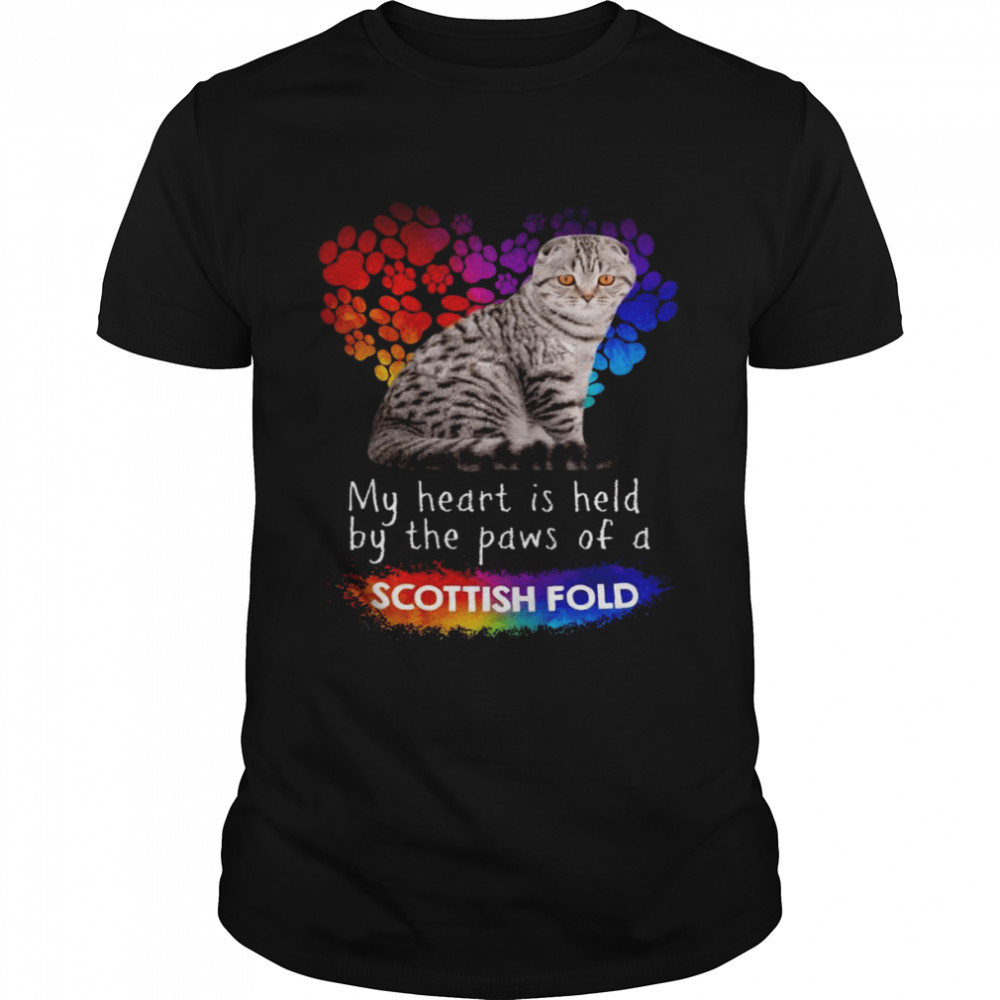 My Heart Is Held By The Paws Of A Scottish Fold Cat Shirt