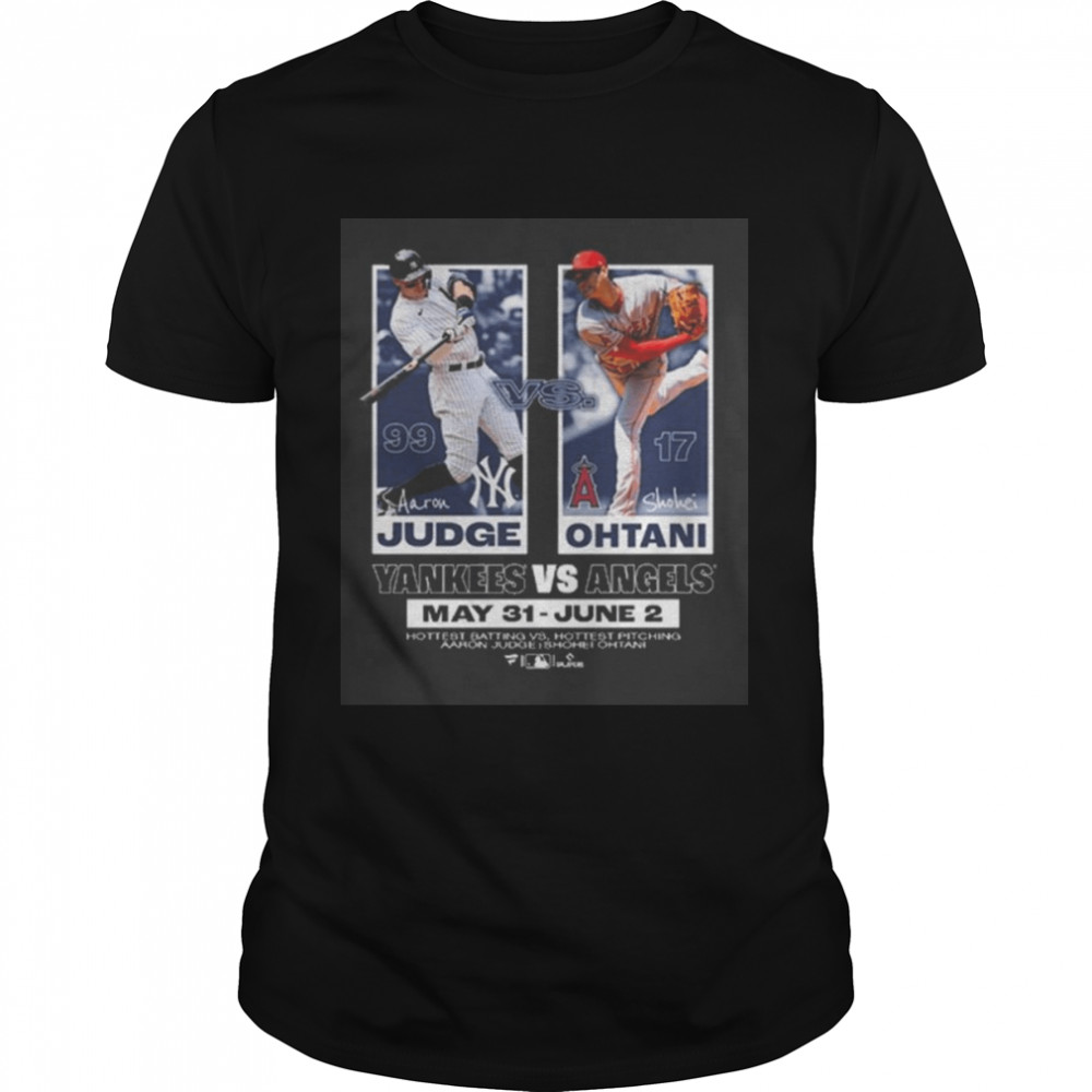 New York Yankees Aaron Judge Vs Los Angeles Angels Shohei Ohtani Signatures Shirt