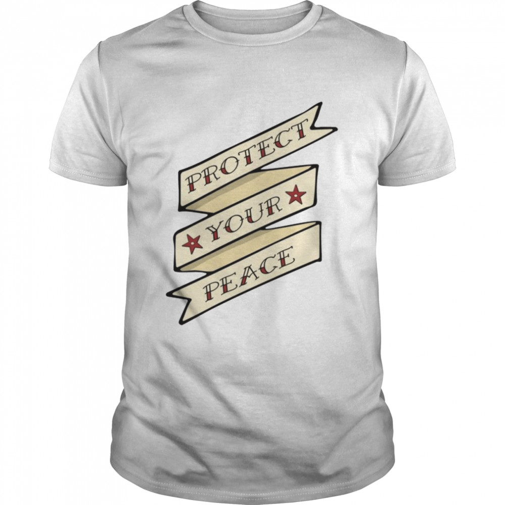 Protect Your Peace Vintage Script Design  Classic Men's T-shirt