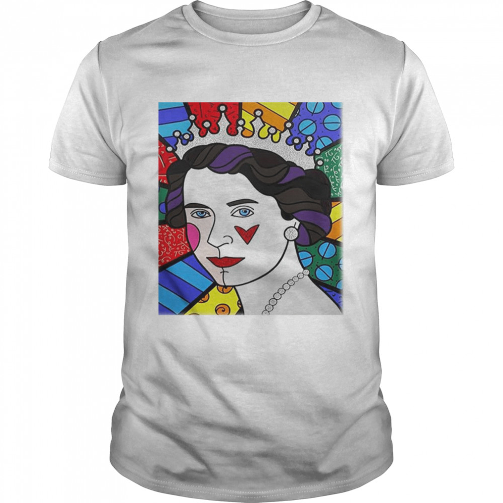 Queen Elizabeth Colorful Art T-Shirt