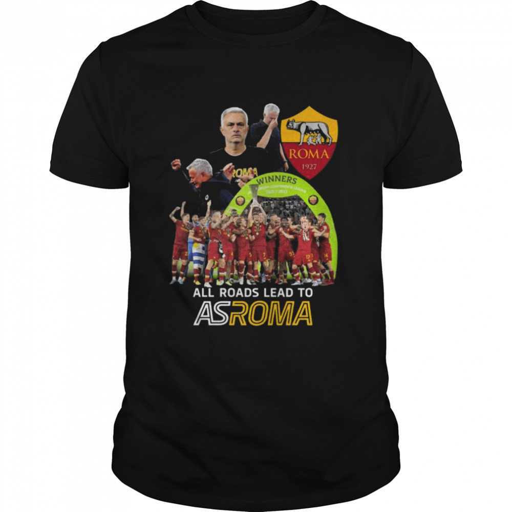 Roma Winner UEFA Europa Conference League 2021-2022 All Roads Lead To AS Roma Shirt