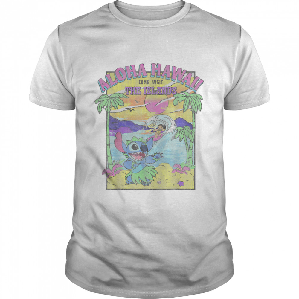 Disney Lilo & Stitch Aloha Hawaii Come Visit The Islands T-Shirt