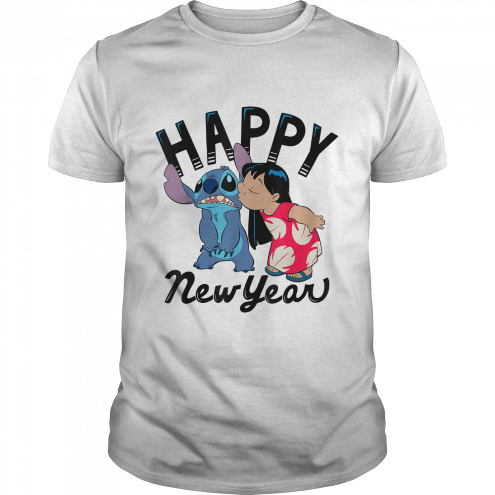 Disney Lilo And Stitch Happy New Year Kiss T-Shirt T-Shirt