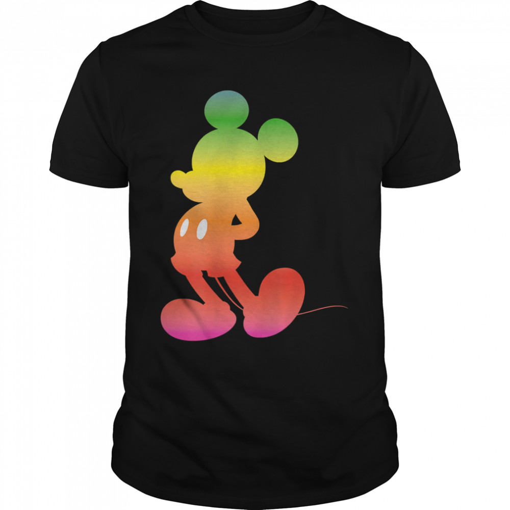 Disney Mickey Mouse Gradient Rainbow Silhouette T-Shirt