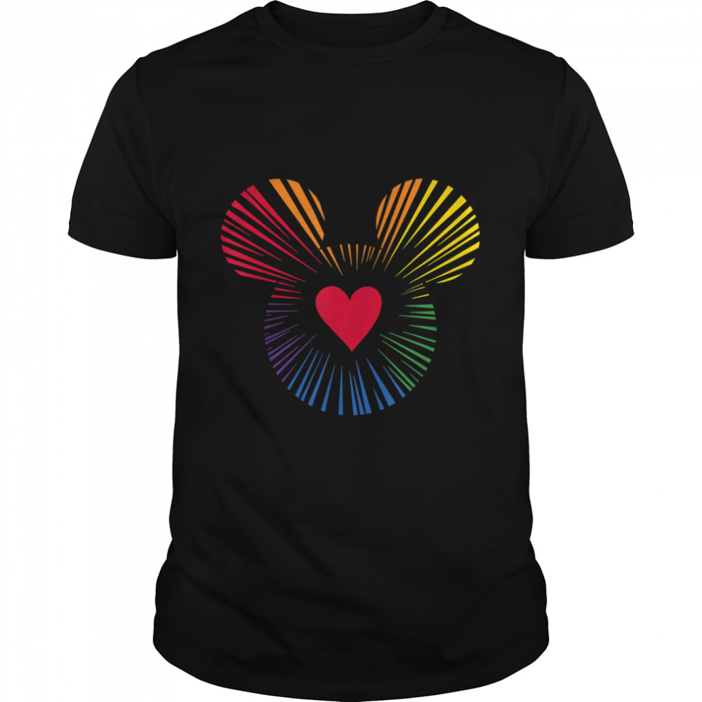 Disney Mickey Mouse Icon Heart Rainbow T-Shirt