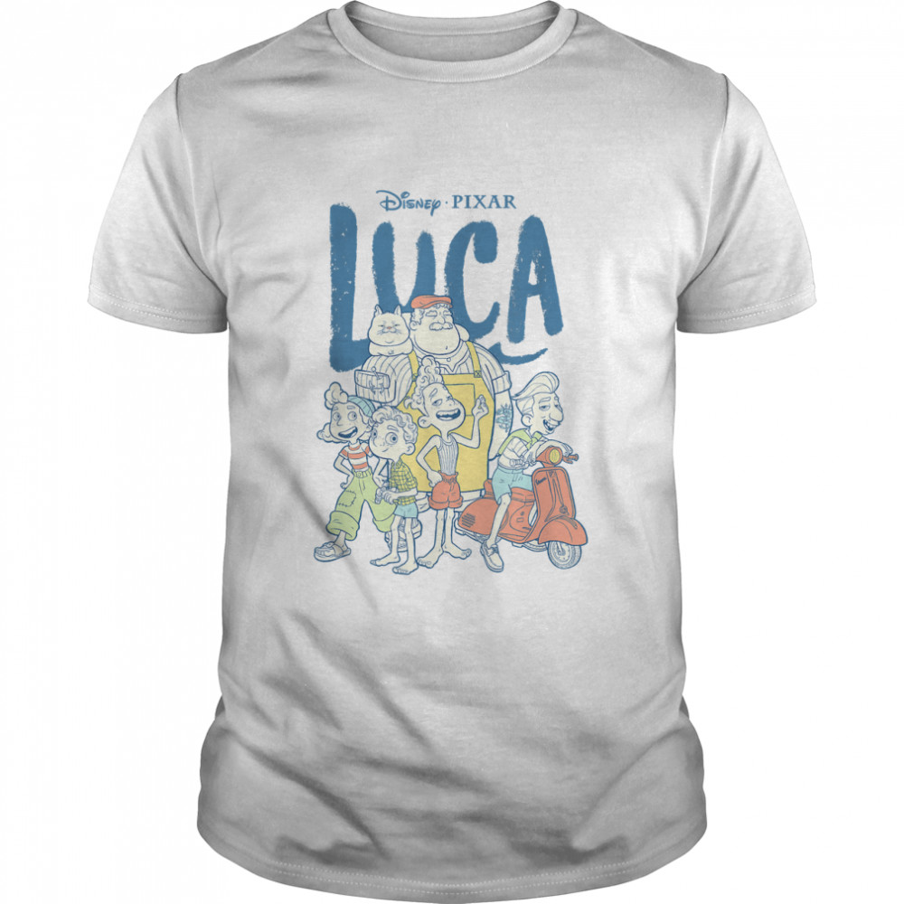 Disney Pixar Luca Group Shot Logo T- Classic Men's T-shirt