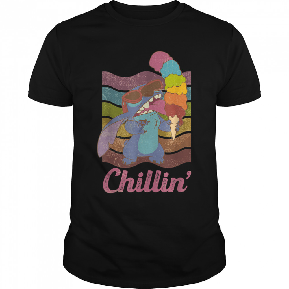 Disney Rainbow Stitch Ice Cream Chillin’ T-Shirt