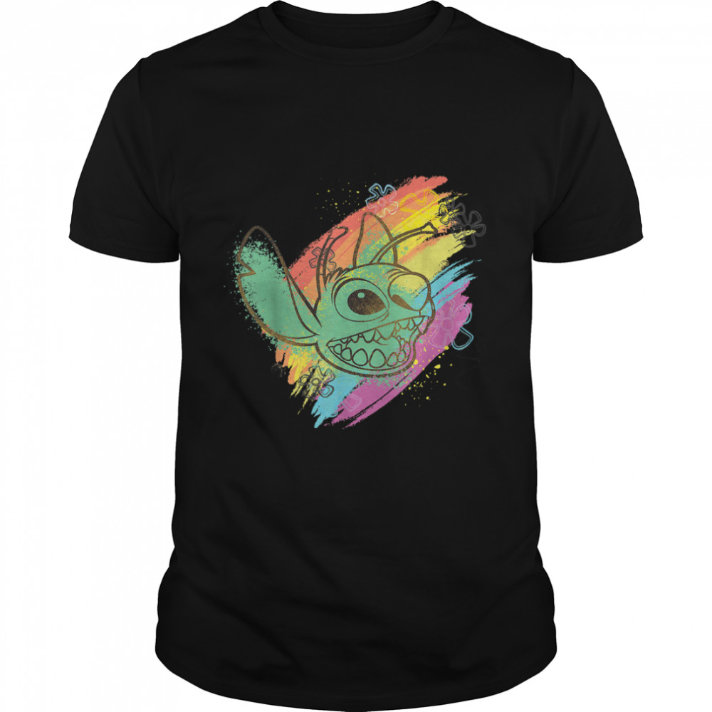 Disney Stitch Rainbow Brushstrokes T-Shirt