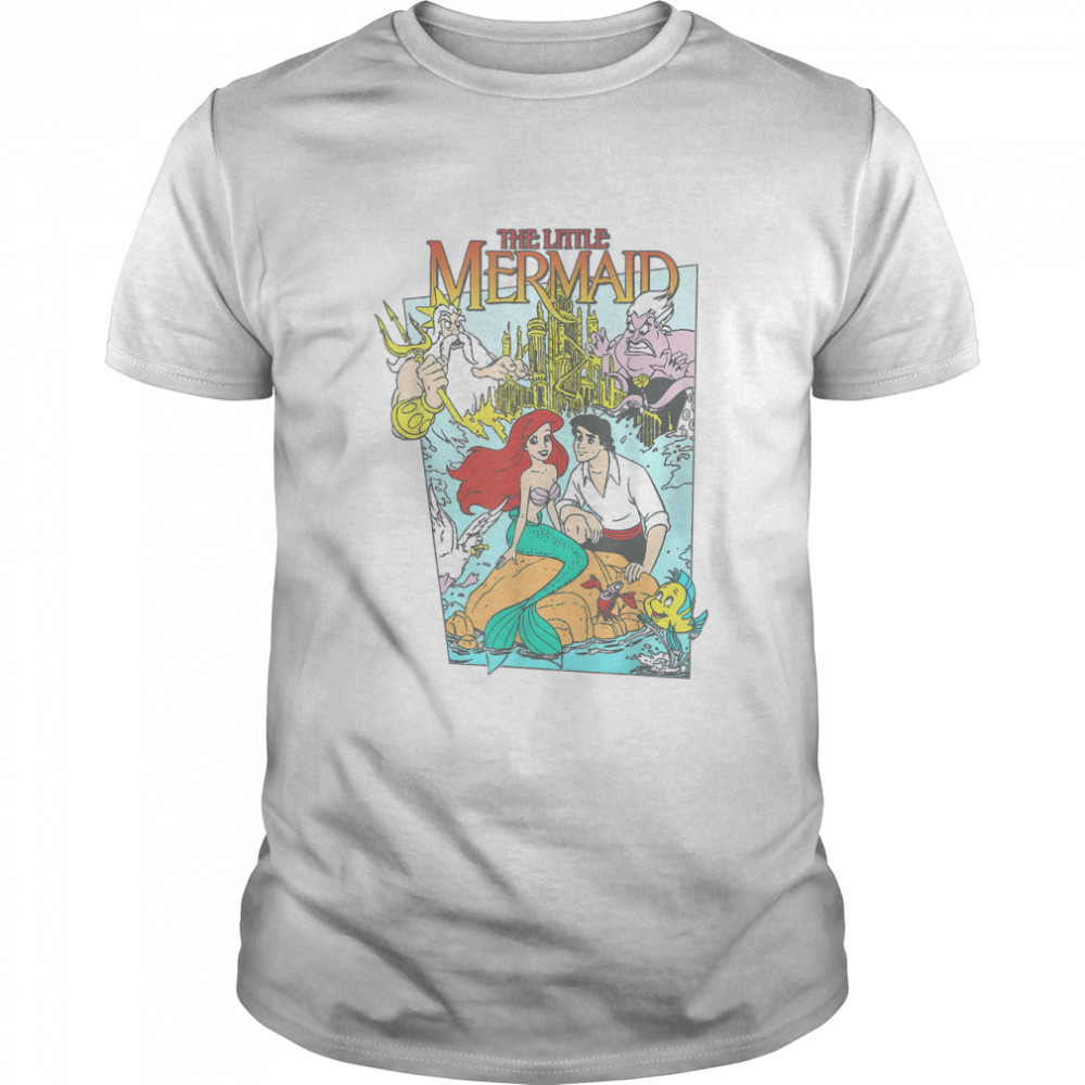 Disney The Little Mermaid Vintage Cover Graphic T-Shirt T-Shirt