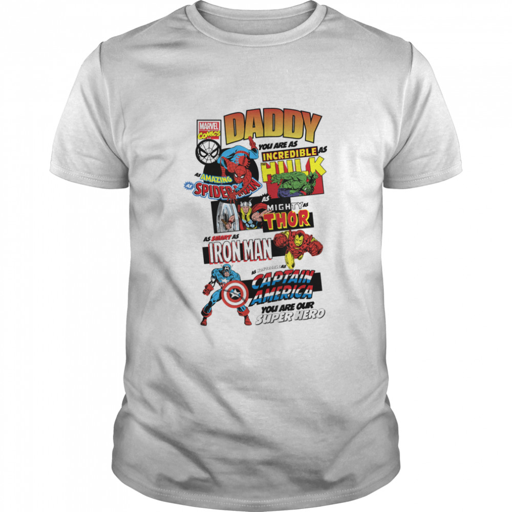 Marvel Avengers Father'S Day Retro Comic Graphic T-Shirt T-Shirt