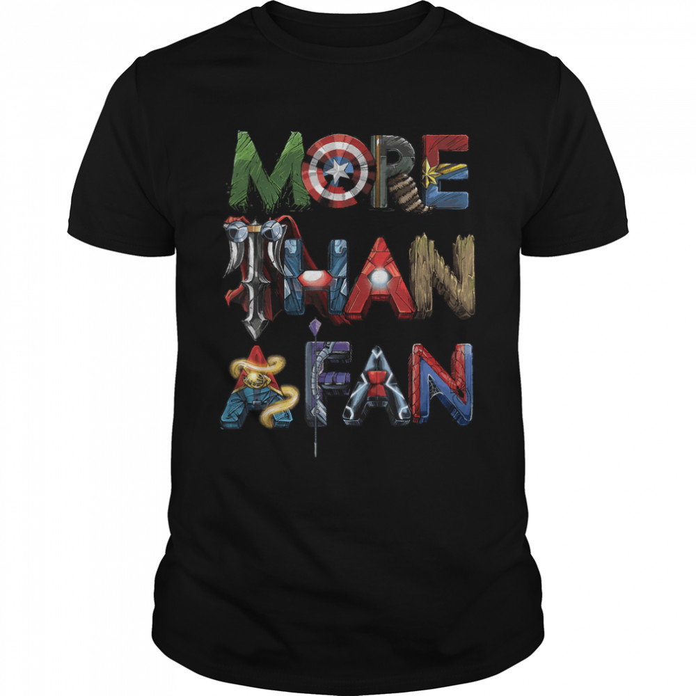 Marvel Avengers More Than A Fan Word Stack T-Shirt